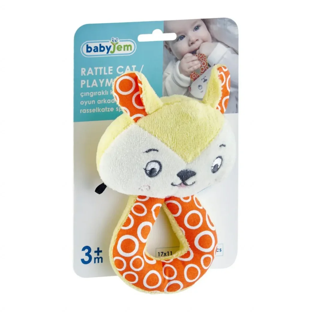 Плюшевая игрушка-погремушка BabyJem Kitten Yellow (3+ мес.) foto