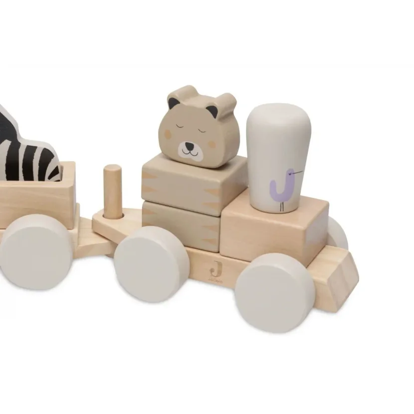 Jucarie din lemn Jollein Tren cu animale foto