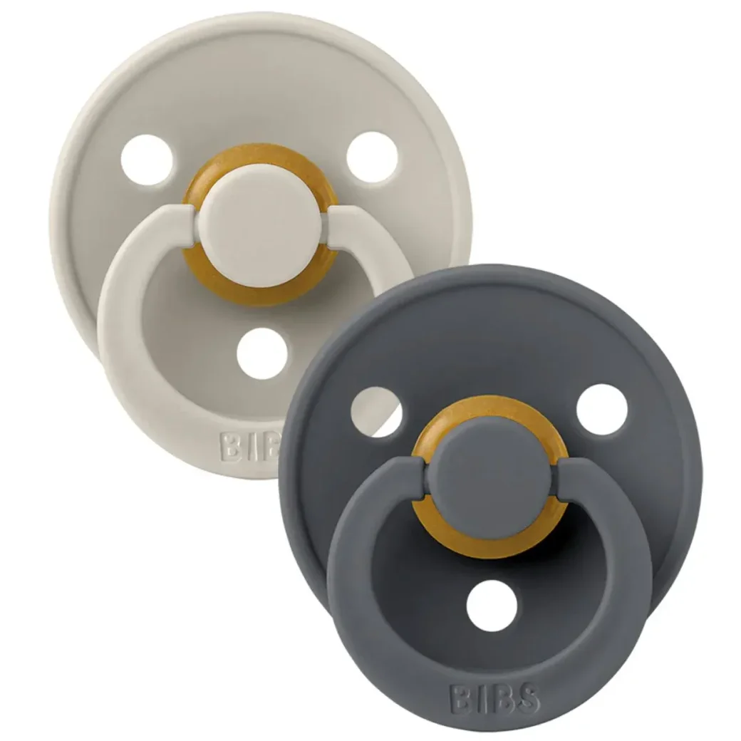 Set 2 suzete rotunde din latex BIBS Colour Sand/Iron (0-6 luni) foto