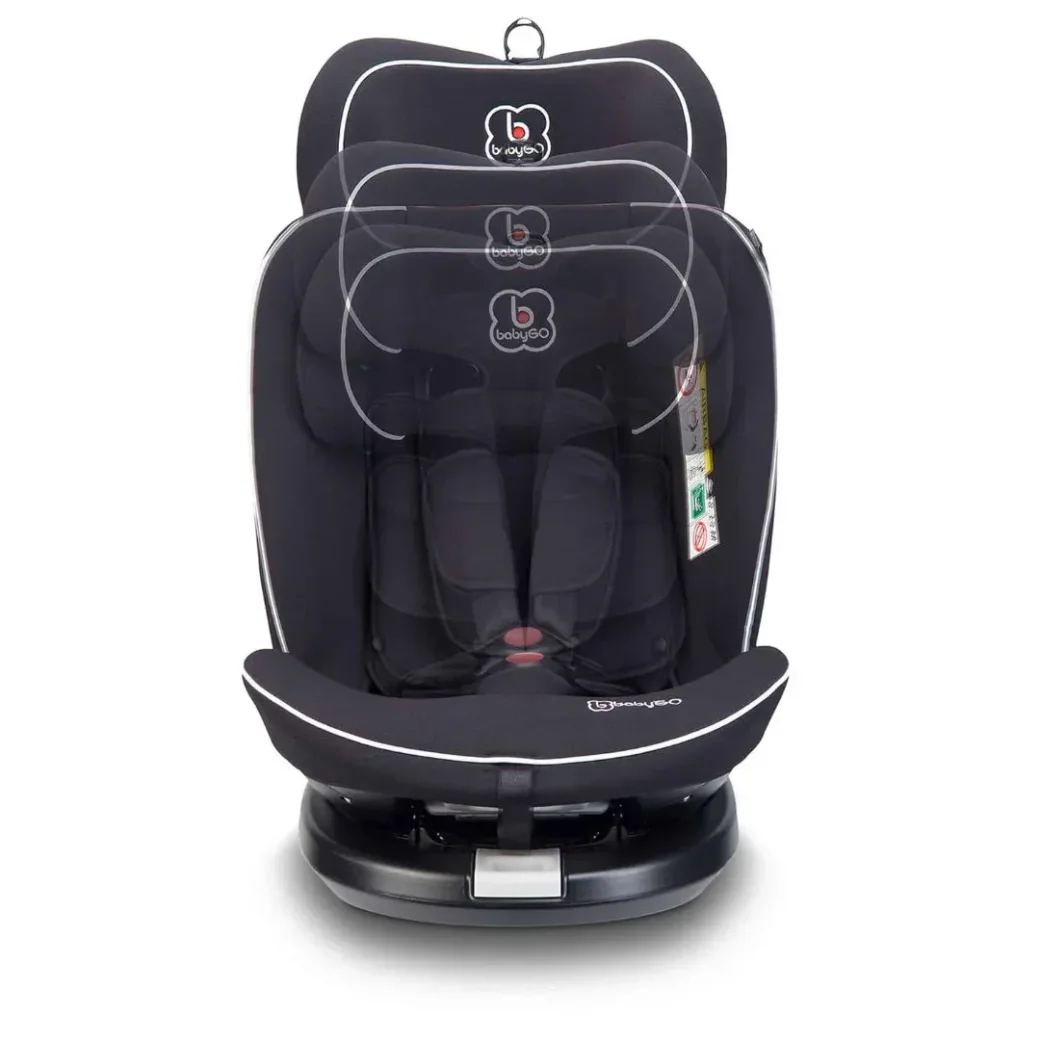 Scaun auto rotativ cu isofix BabyGo Nova 2 Black, 40-150 cm, certificat R129 foto
