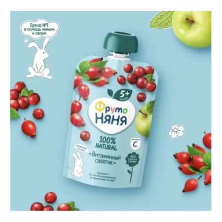 ФрутоНяня piure "salata de vitamine" 90g. (5 l+)