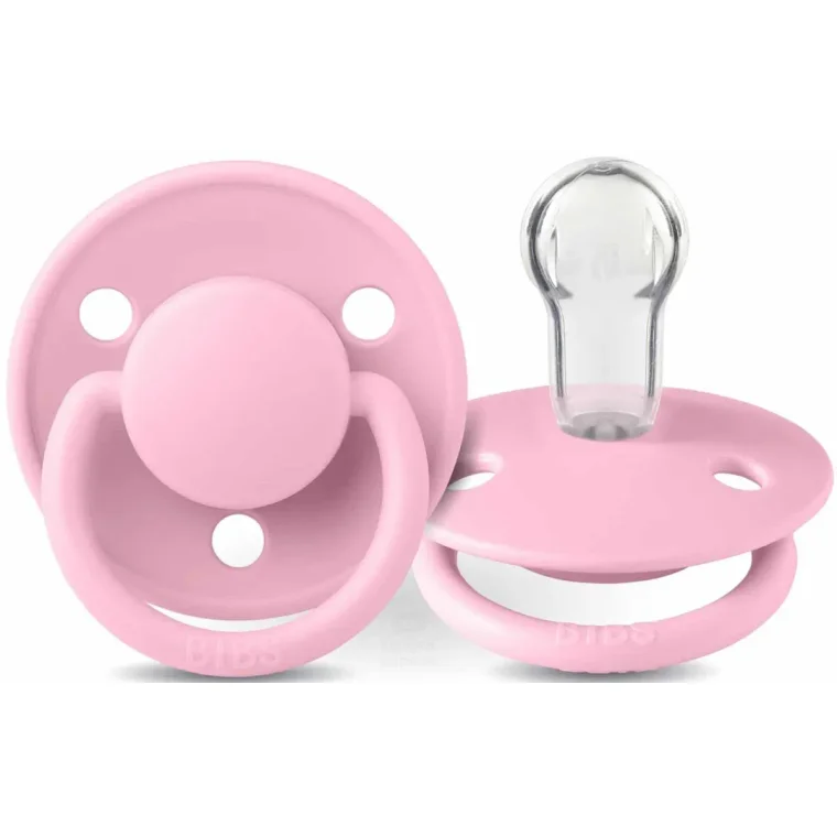 Пустышка силиконовая BIBS De Lux Baby Pink круглая (0-36 мес.) foto