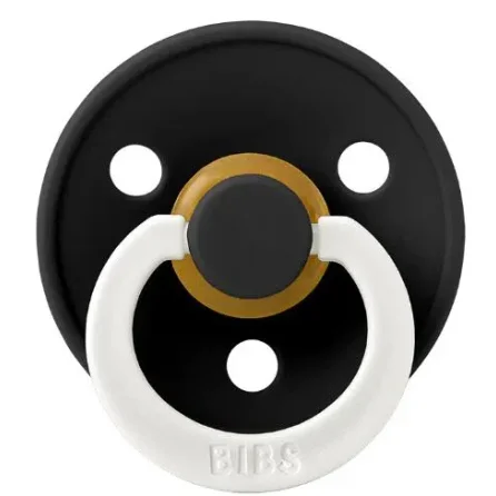 Suzeta rotunda din latex BIBS Glow Black (0-6 luni) foto