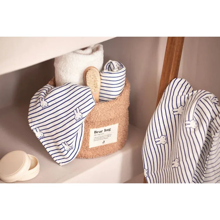 Pelinci de muselina Jollein Miffy Miffy Stripe Navy, 115x115 cm, 2 buc. foto