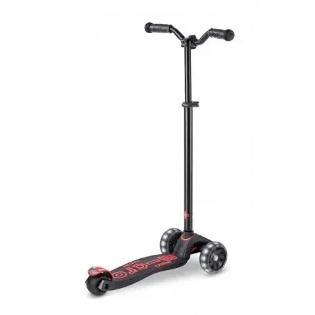 Trotineta Micro Maxi Deluxe Pro LED Black Red foto