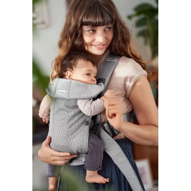 Анатомический мультифункциональный рюкзак-кенгуру BabyBjorn Mini Grey, 3D Mesh foto
