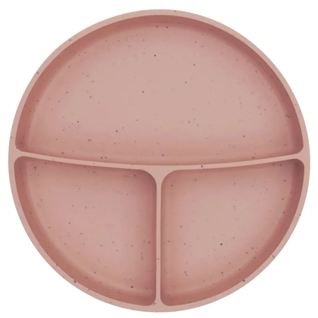 Farfurie compartimentata din silicon cu ventuza KikkaBoo Platinum Blush foto