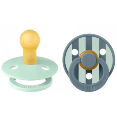 Set 2 suzete rotunde din latex BIBS Studio Colour Block - Nordic Mint Petrol Mix (0-6 luni) foto