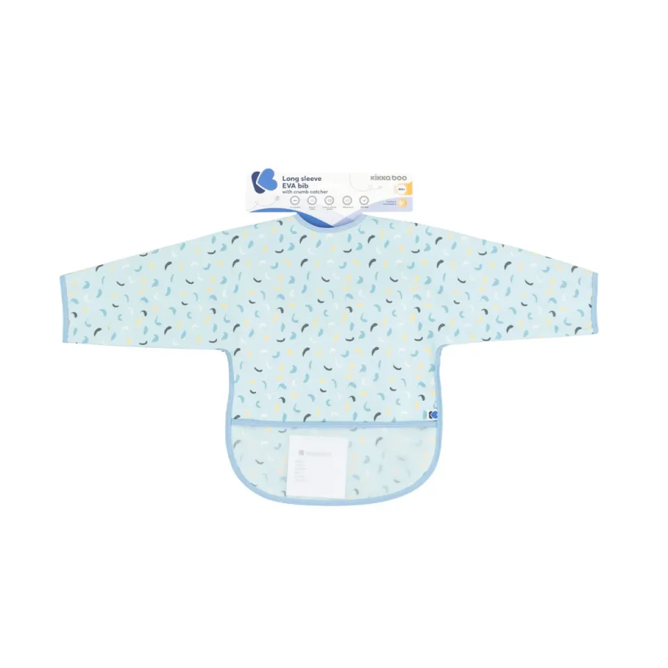 Baveta impermeabila cu maneci si buzunar KikkaBoo Arty Blue Pattern foto