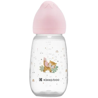 Biberon cu gat larg KikkaBoo Savanna Pink, 310 ml foto