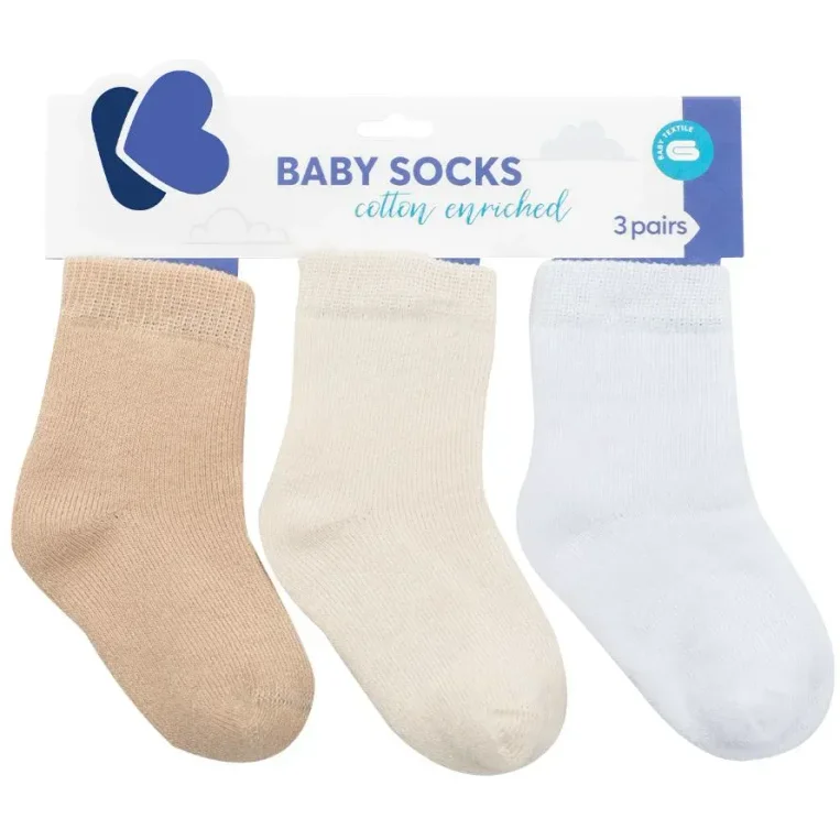 Set 3 perechi sosete termo KikkaBoo Beige foto
