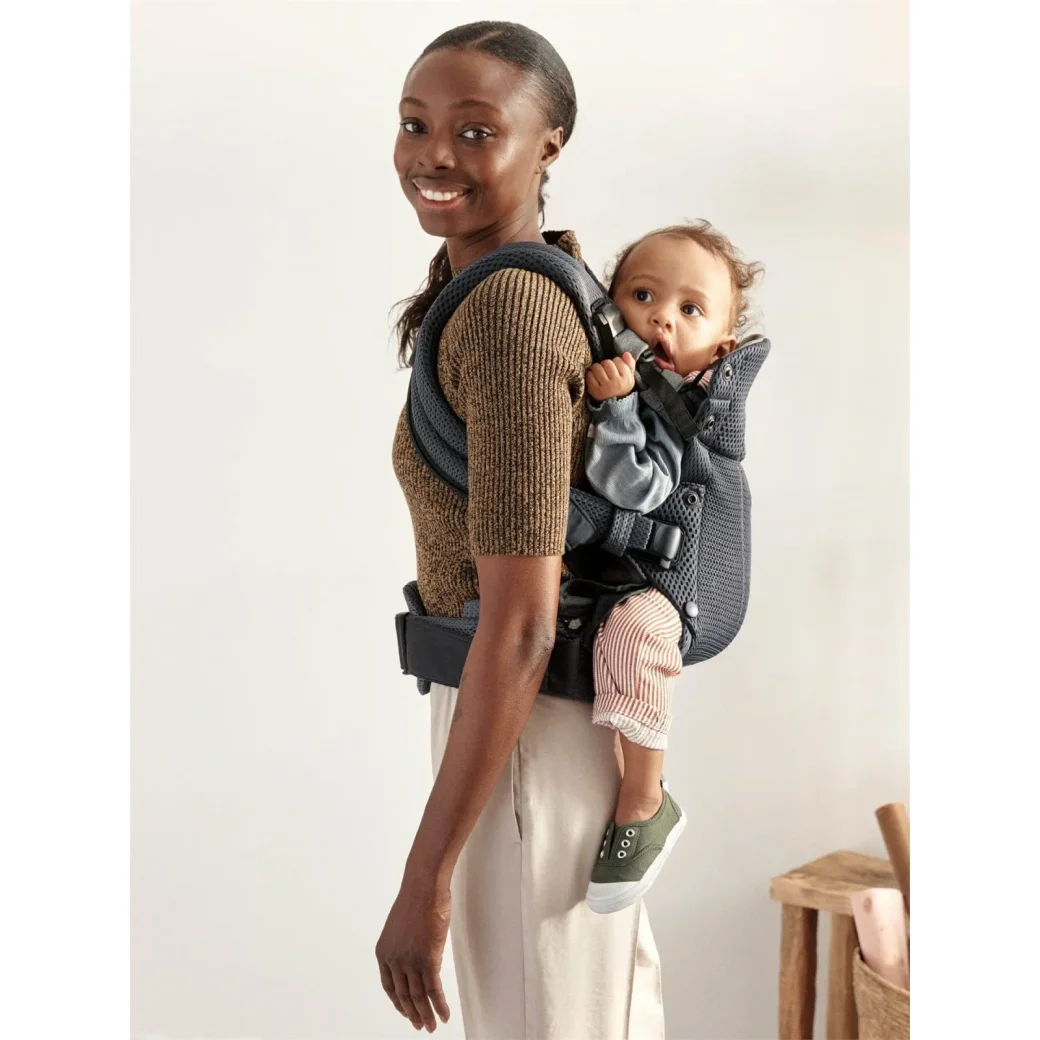 Marsupiu anatomic BabyBjorn Harmony Anthracite, 3D Mesh foto