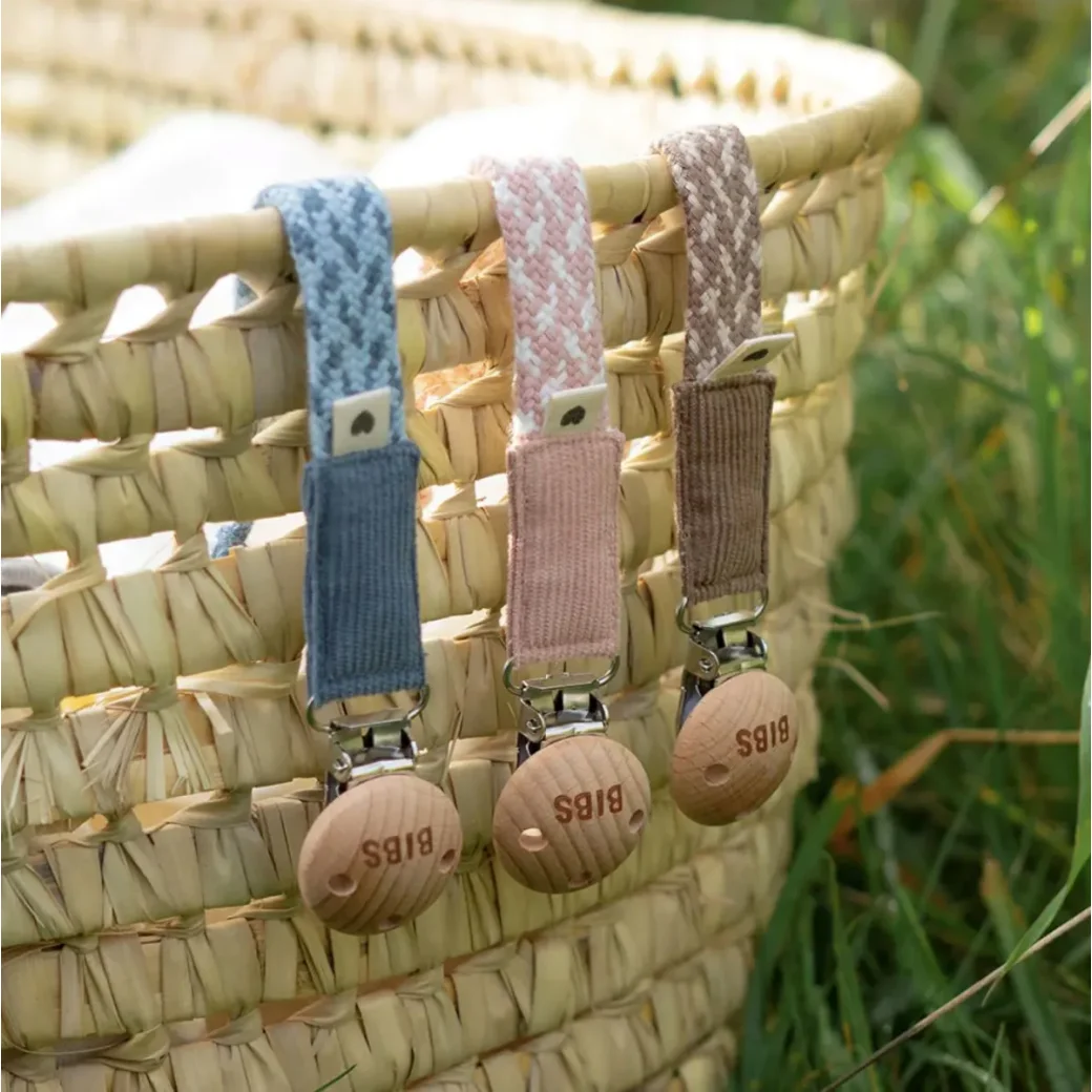 Lantisor clip pentru suzeta BIBS Baby Blue/Ivory foto