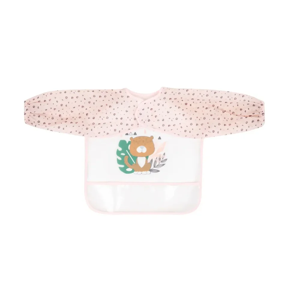 Baveta impermeabila cu maneci lungi KikkaBoo Savanna Pink foto