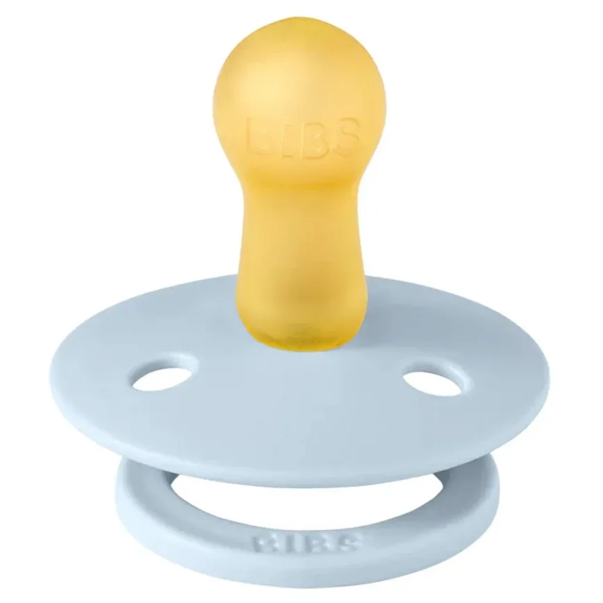 Set 2 suzete rotunde din latex BIBS Colour Sky Blue/Baby Blue (0-6 luni) foto