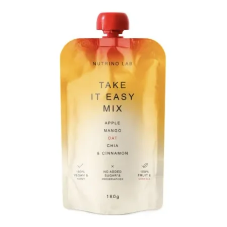 nutrino lab Пюре "take it easy mix" яблоко-манго-корица с добавлением овса и семян чиа (180 г.)