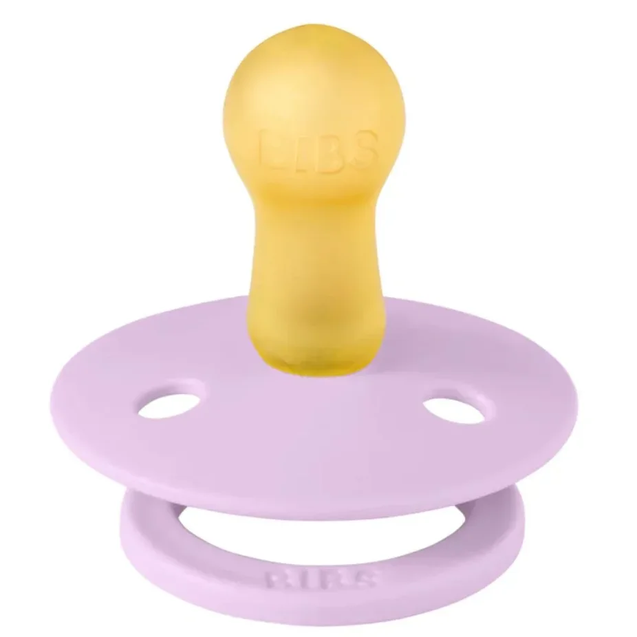Set 2 suzete rotunde din latex BIBS Colour Violet Sky/Pumpkin (0-6 luni) foto