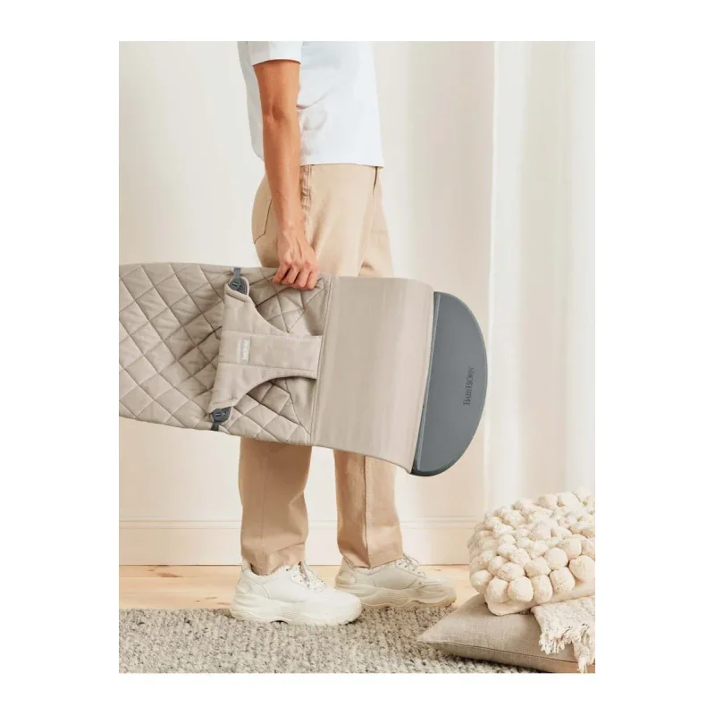 Кресло-шезлонг BabyBjorn Bliss Woven C-Quilt, Sand grey foto
