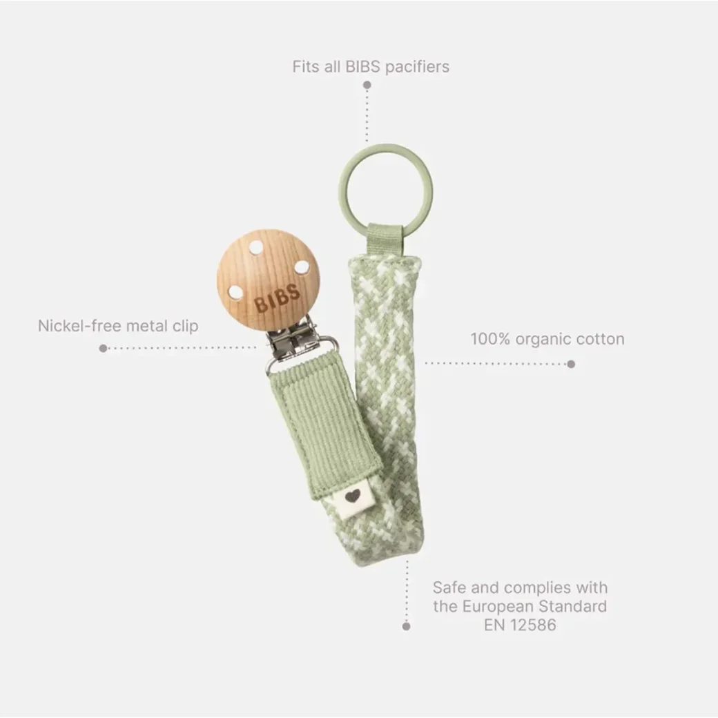 Lantisor clip pentru suzeta BIBS Baby Blue/Ivory foto