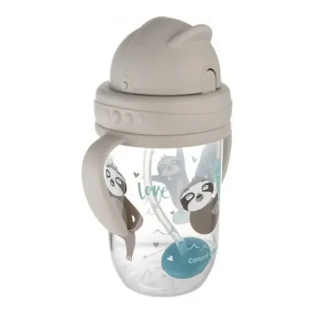 canpol 56/606 cana anti-varsare cu tub din silicon si greutate "exotic animals" 270 ml. (6m+)