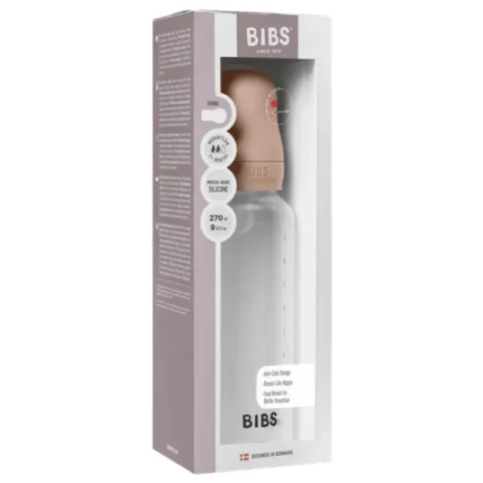 Biberon din plastic anticolici BIBS Blush cu tetina din silicon 3+ luni, 270 ml foto