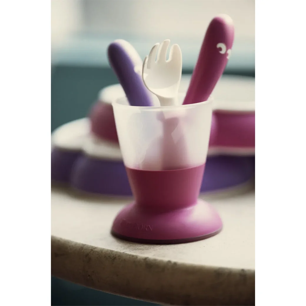 Set lingurite si furculite BabyBjorn Pink/Purple, 4 buc. foto