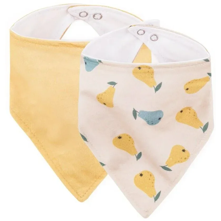 Set bandane bavetica Petite&Mars Luke Beige Pears/Intense Ochre, 2 buc. foto