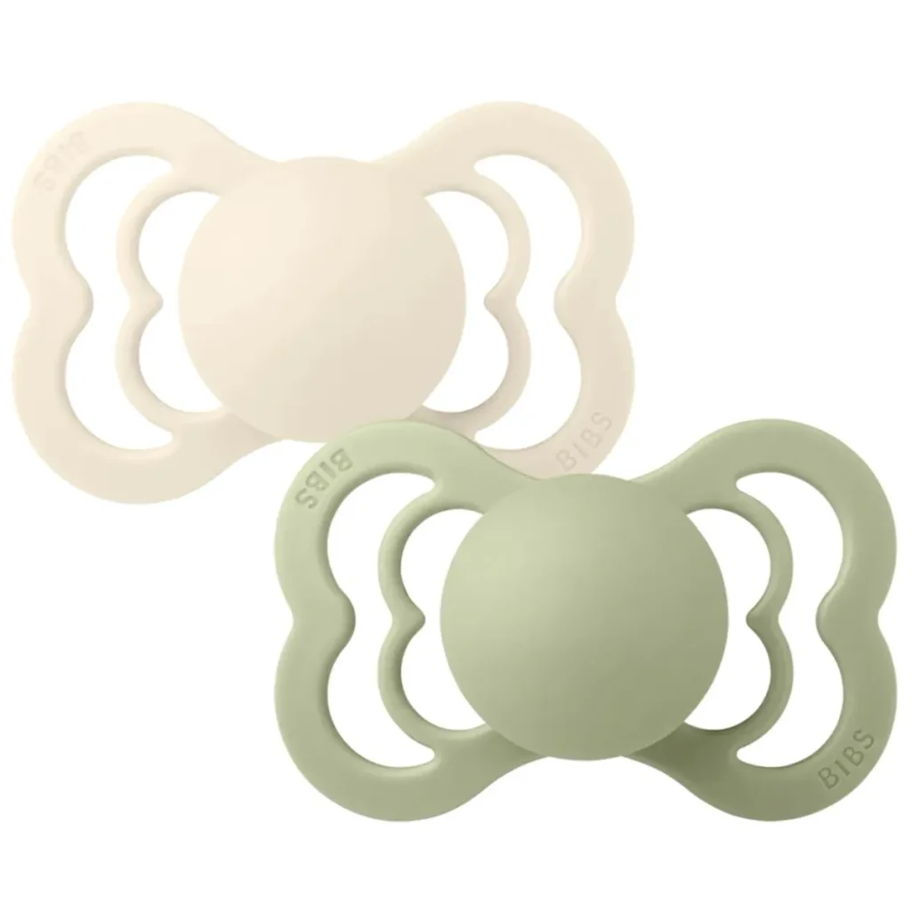 Set 2 suzete simetrice din latex BIBS Supreme Ivory/Sage (6-18 luni) foto