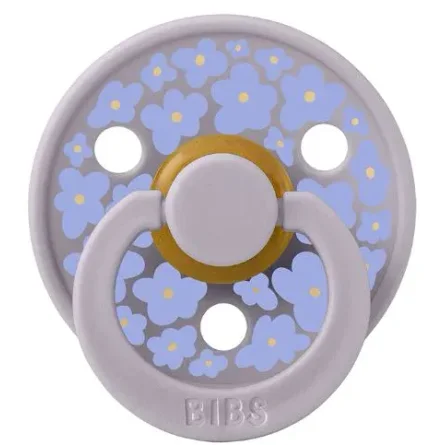 Suzeta rotunda din latex BIBS Studio Colour Jasmine Field - Fossil Grey (0-6 luni) foto