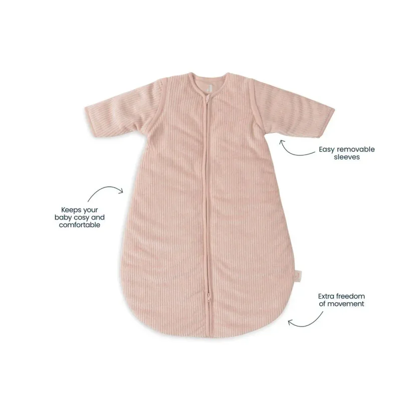 Круглый спальный мешок со съемными рукавами Jollein Rib Wild Rose, 70 см foto