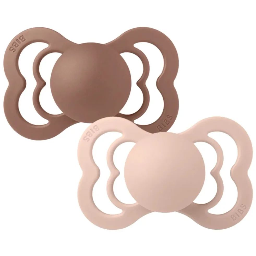 Set 2 suzete simetrice din silicon BIBS Supreme Woodchuck/Blush (6-18 luni) foto