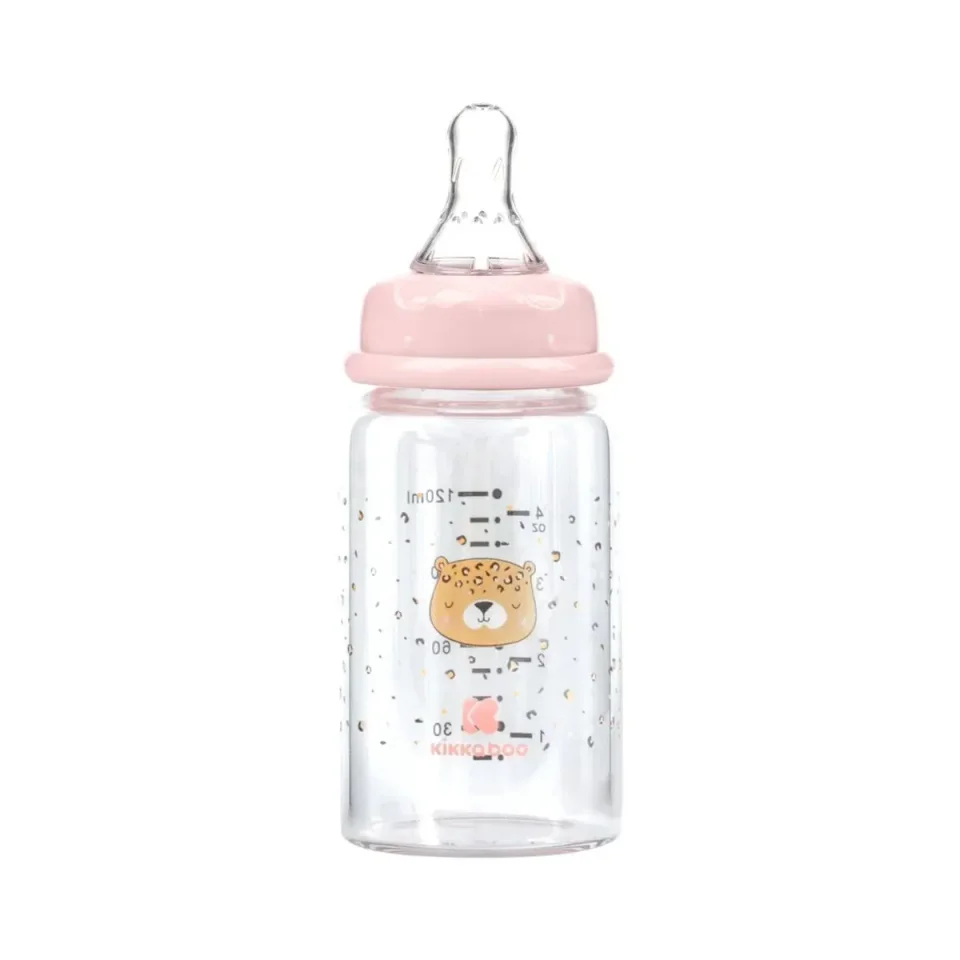 Стеклянная бутылочка KikkaBoo Savanna Pink, 120 мл foto