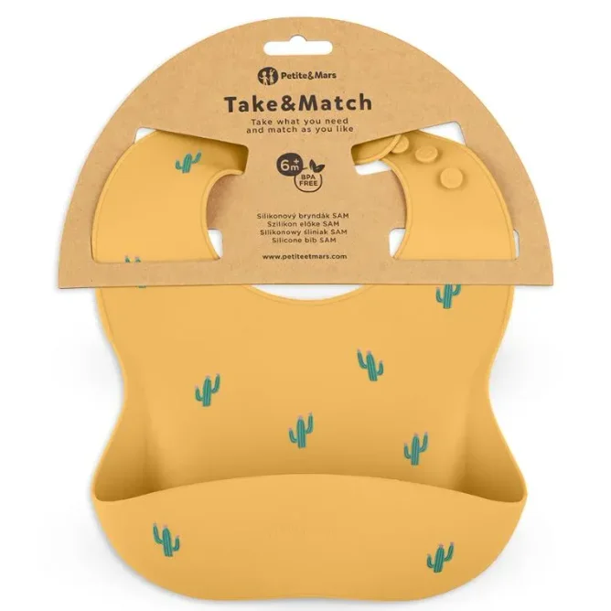 Мягкий силиконовый нагрудник Petite&Mars Take&Match Ochre Cactus foto