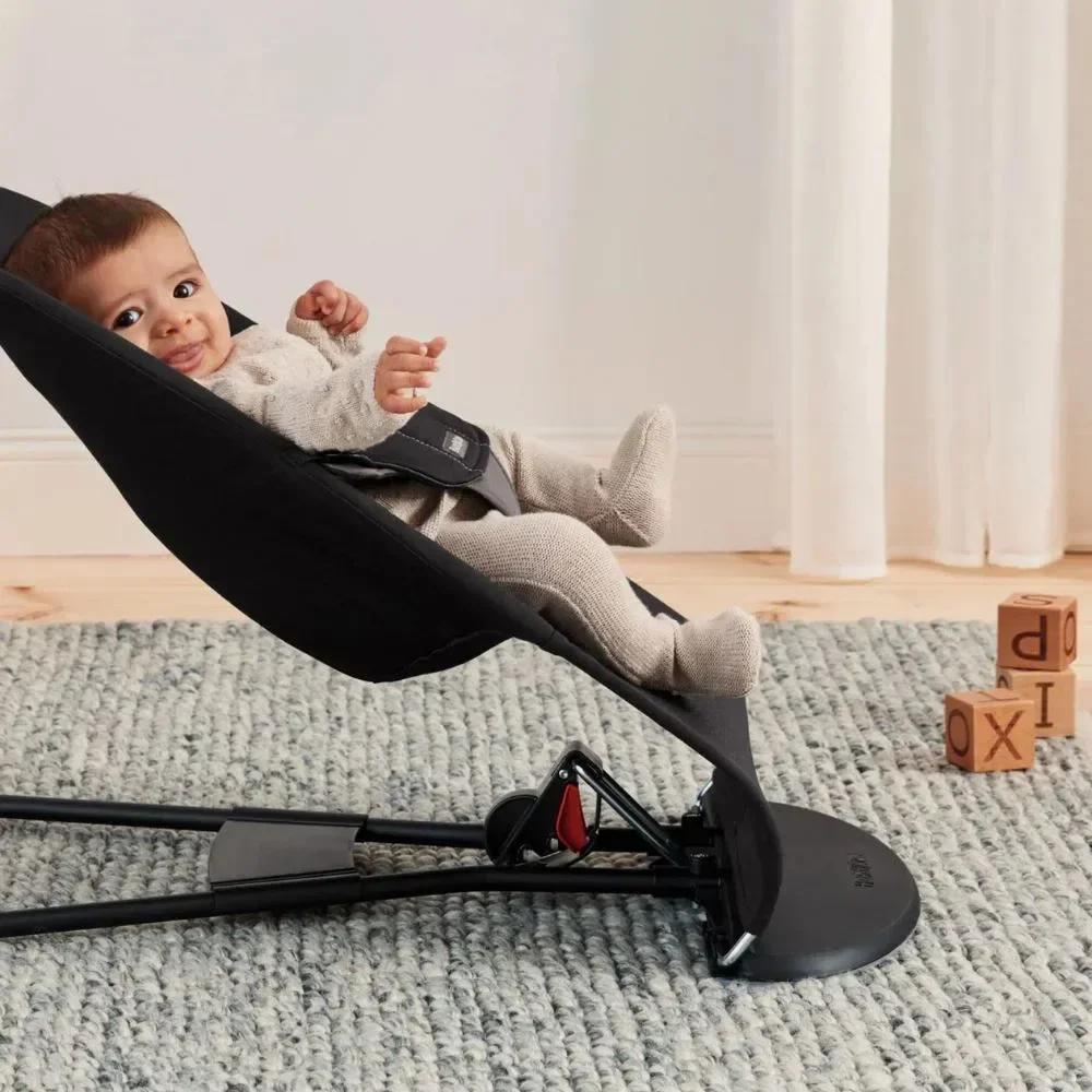 Кресло-шезлонг BabyBjorn Balance Soft Black/Dark Gray, хлопок foto