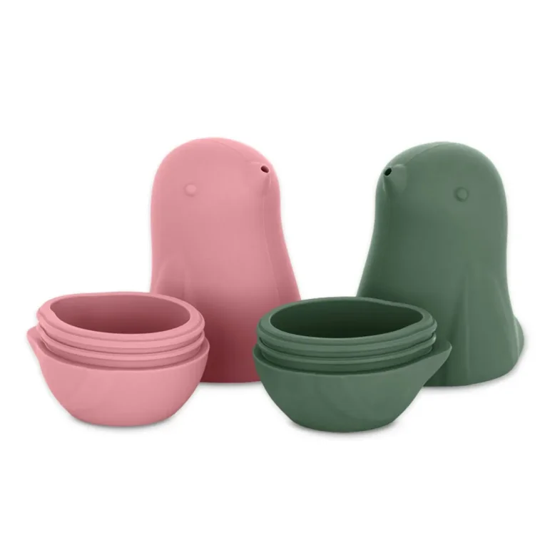 Jucarii de baie din silicon Petite&Mars Love birds Rose Green foto