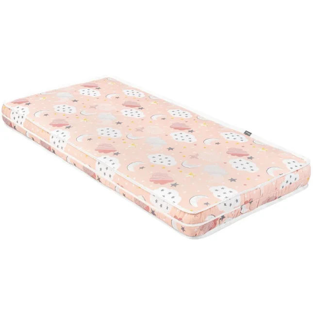 Saltea pentru patut KikkaBoo Day Dream Clouds Peach, 120x60x10 cm foto