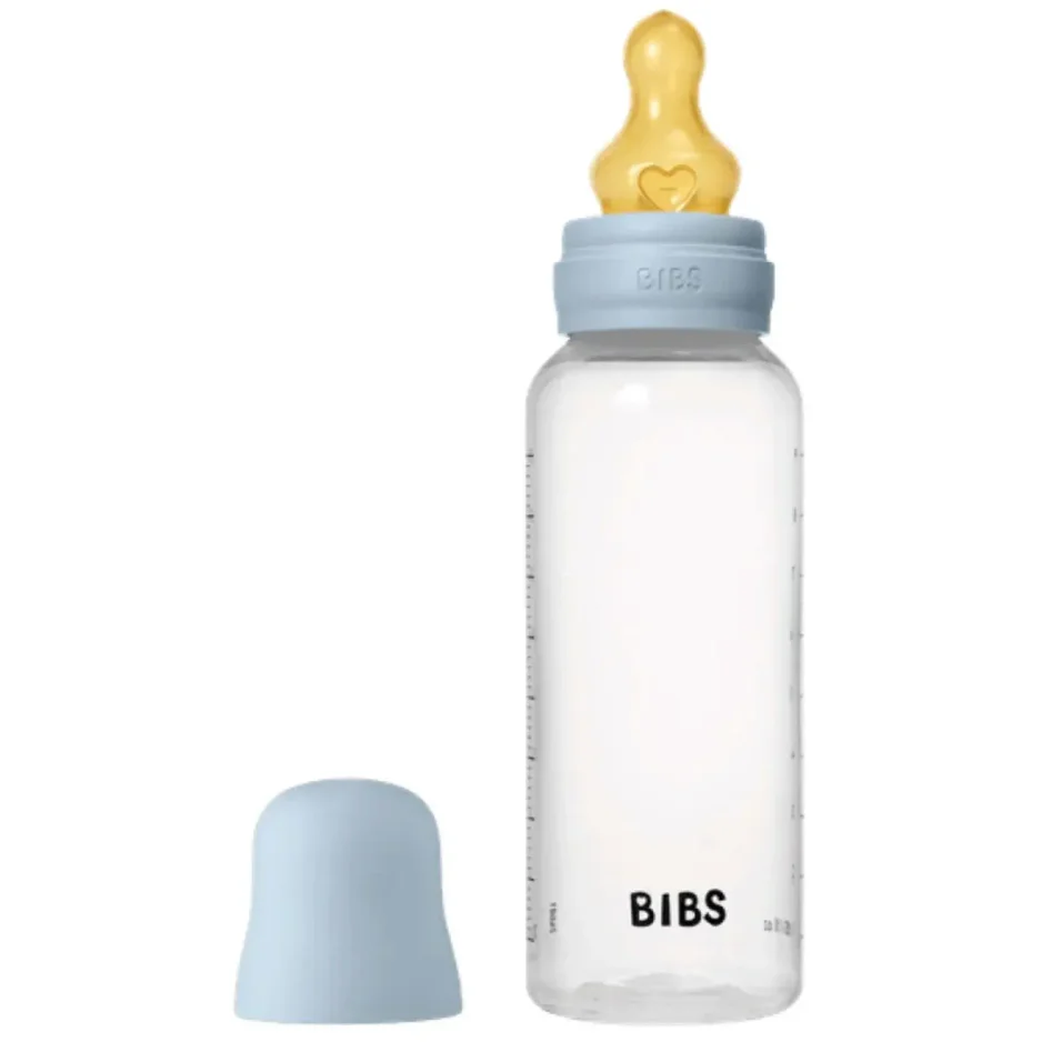 Пластиковая антиколиковая бутылочка BIBS Baby Blue с латексной соской 3+ месяца, 270 мл foto