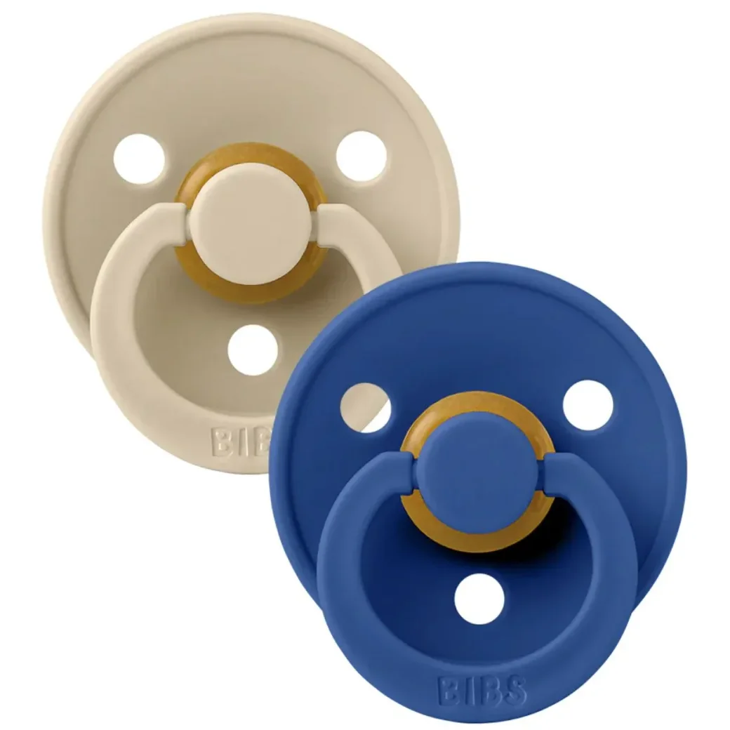 Set 2 suzete rotunde din latex BIBS Colour Vanilla/Cornflower (0-6 luni) foto