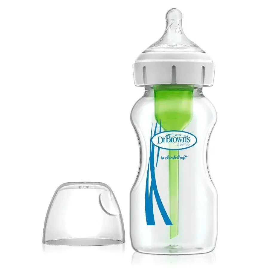 Set Dr. Brown's biberon din sticla 270 ml + tetine nivel 2, 2 buc. + pungi sterilizatoare, 5 buc. foto