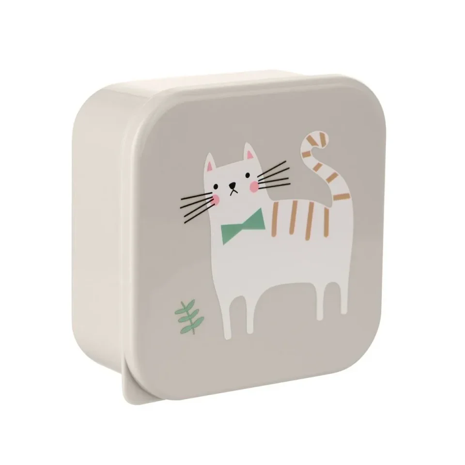 Cutii pentru pranz KikkaBoo Kitty Cat Grey, 4 buc. foto