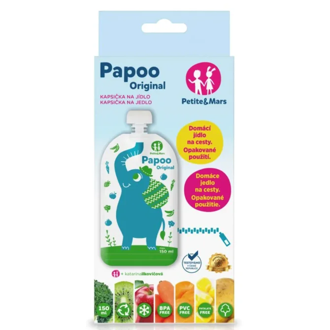 Набор из 6 многоразовых пакетов Petite&Mars Papoo Original Elephant foto
