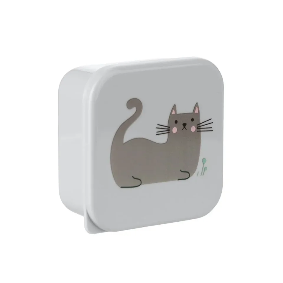 Cutii pentru pranz KikkaBoo Kitty Cat Grey, 4 buc. foto