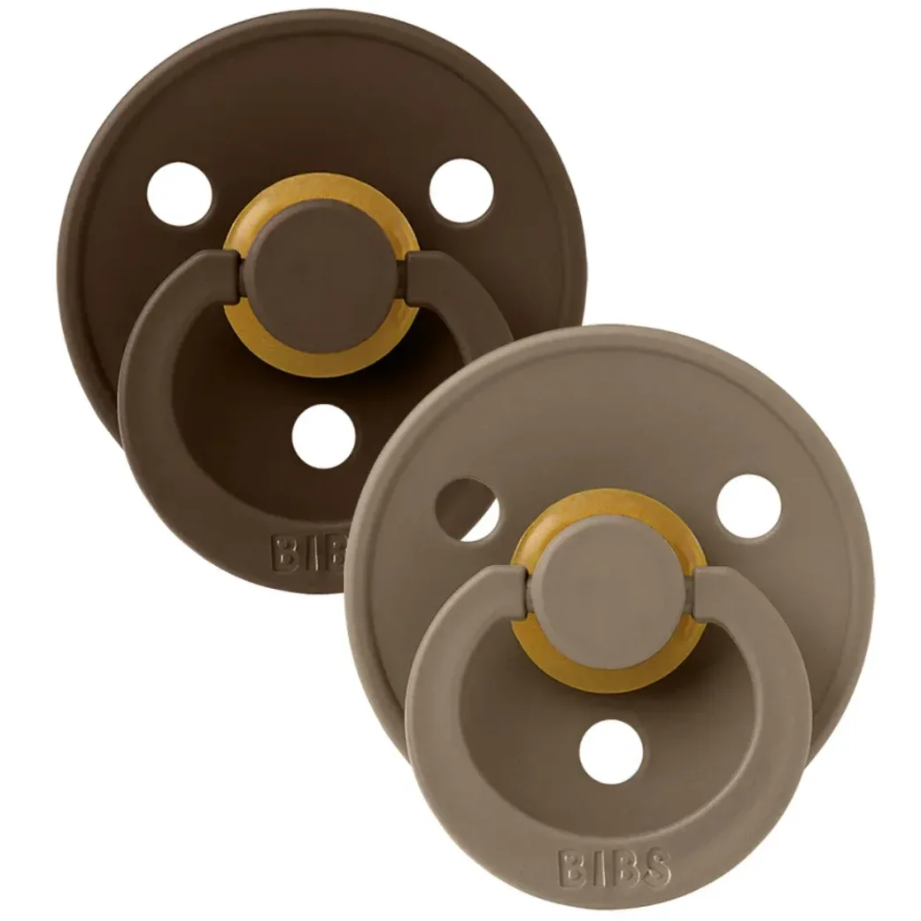 Набор из 2 круглых пустышек BIBS Colour Mocha/Dark Oak (6-18 мес.) foto