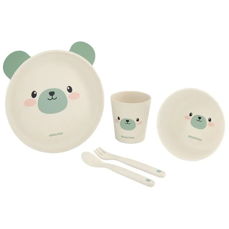 Бамбуковый настольный набор KikkaBoo Bamboo Bear Mint, 5 предметов foto