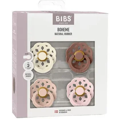 Набор из 2 круглых пустышек BIBS Colour Ivory/Blush/Woodchuck/Blossom (6-18 мес.) foto