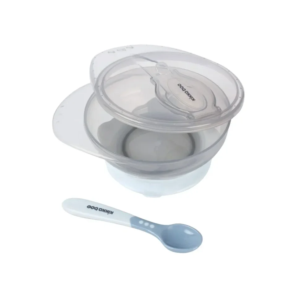 Castron cu ventuza si lingura KikkaBoo Blue, 250 ml foto