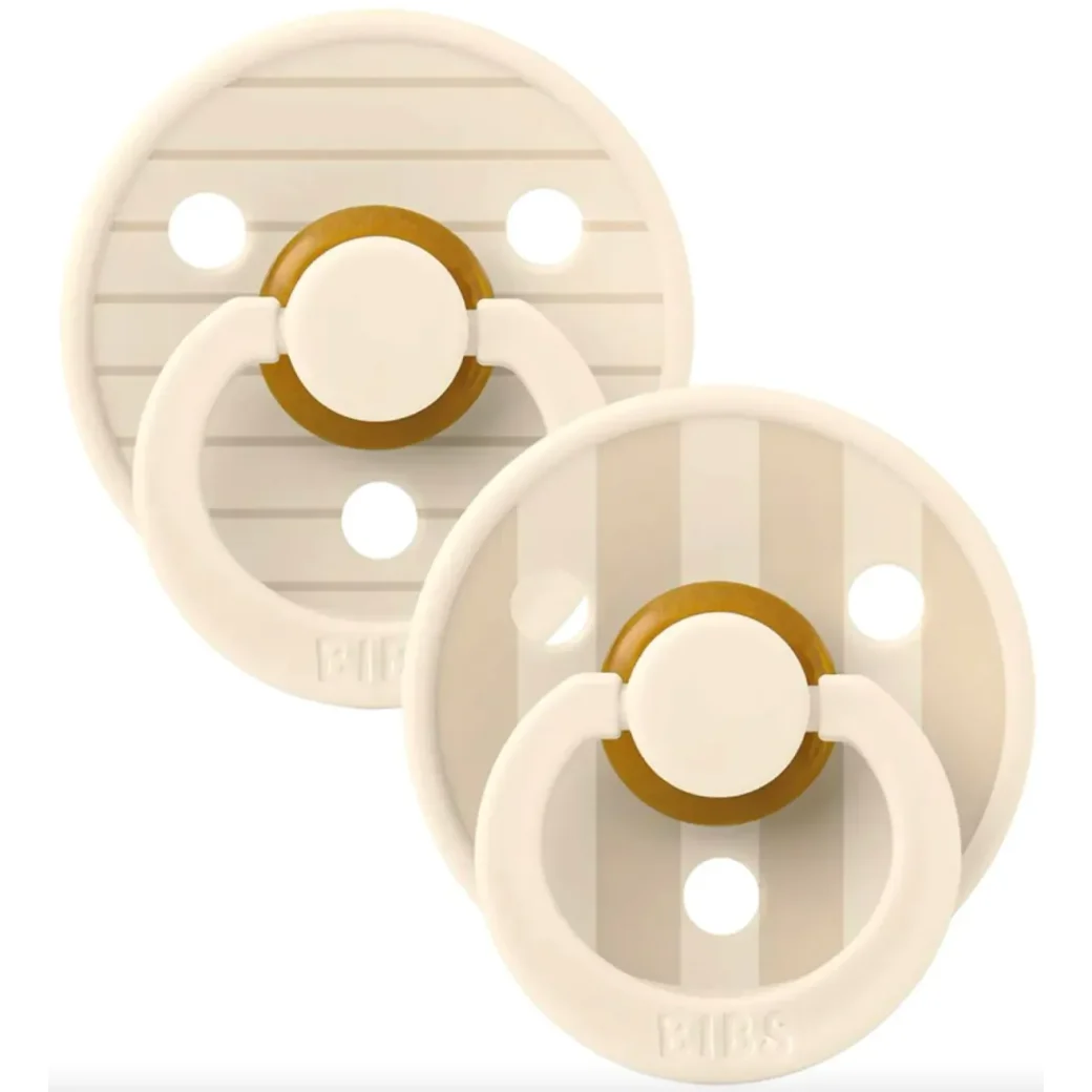 Set 2 suzete rotunde din latex BIBS Studio Colour Pin - Ivory Vanilla Mix (0-6 luni) foto
