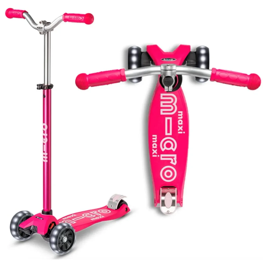 Trotineta Micro Maxi Deluxe Pro LED Pink foto