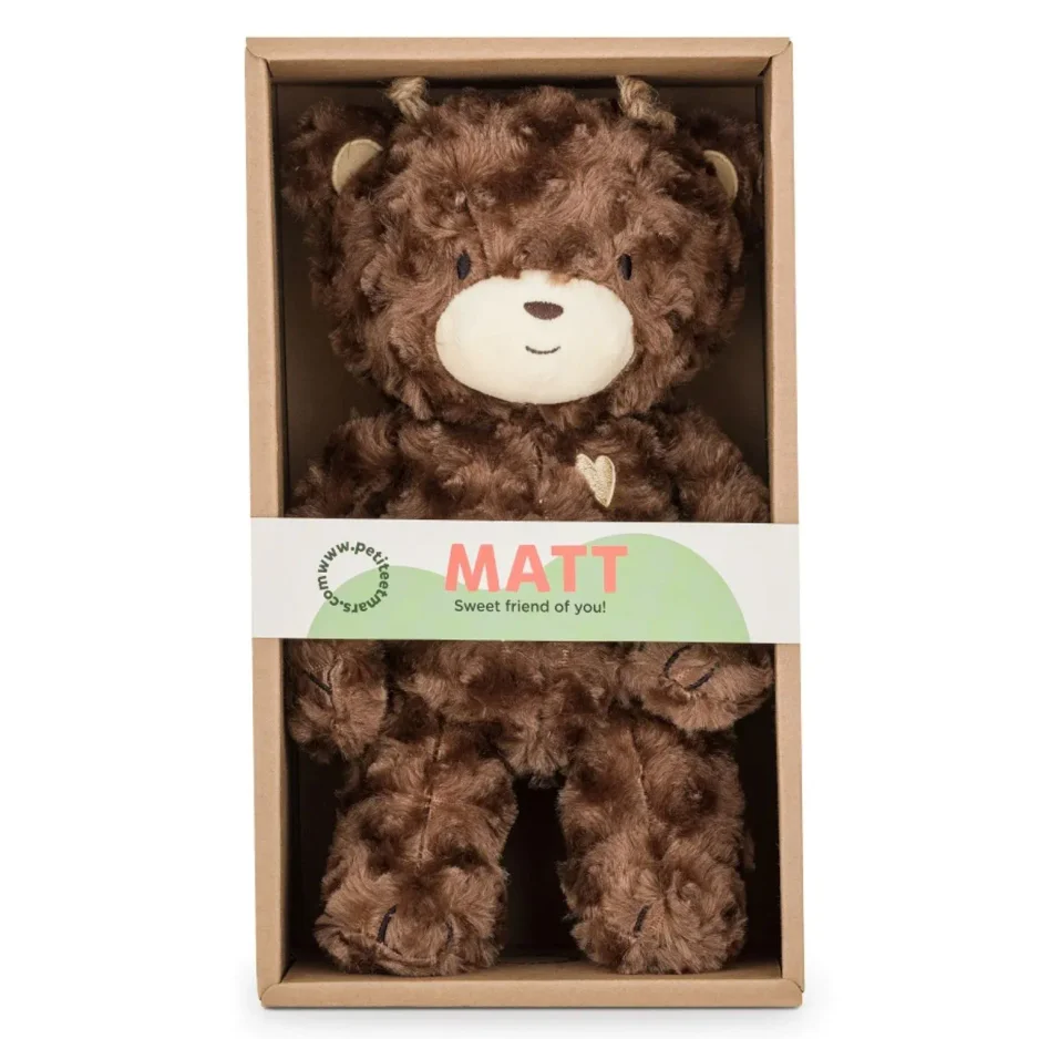 Jucarie de plus Petite&Mars Bear Matt Dark Brown, 34 cm foto