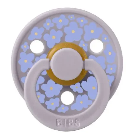 Suzeta rotunda din latex BIBS Studio Colour Jasmine Field - Fossil Grey (6-18 luni) foto